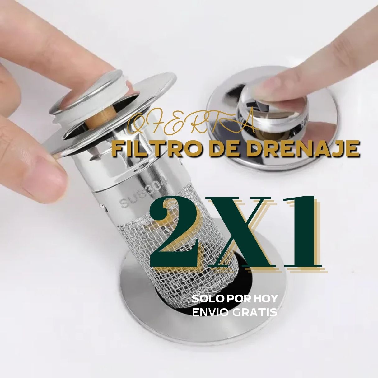 🔥 ¡Oferta Especial 2x1! 🔥Filtro de Drenaje de Acero Inoxidable – Mantén tus desagües limpios y sin obstrucciones