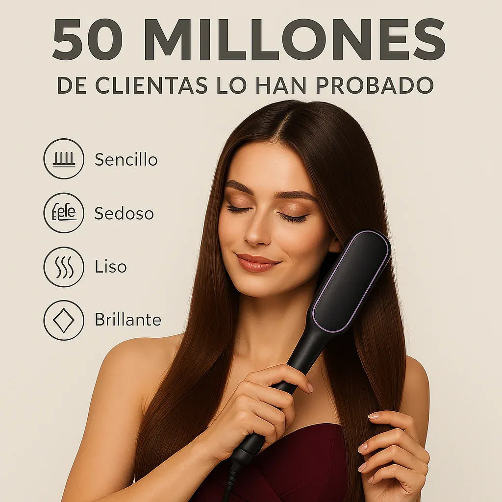 Luce un cabello liso y perfecto en minutos con el Cepillo Alisador Pro 2 en 1