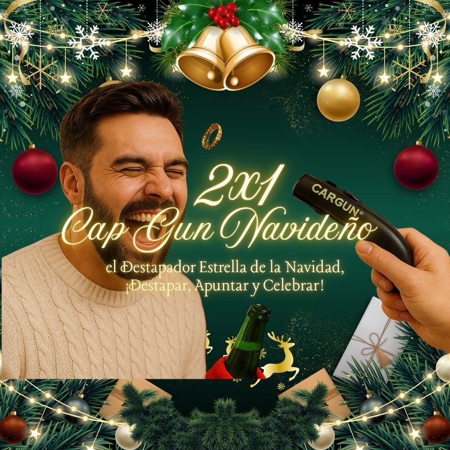 🎄✨ 2x1 Navideño: Cap Gun, el Destapador que Enciende la Fiesta hasta Año Nuevo
