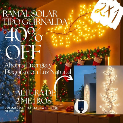 ¡OFERTA 2x1! Ramal Navideño Solar – Ilumina, Ahorra y Da Vida a Tu Hogar con Luz Cálida Natural