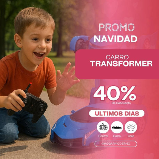 Carro Transformer a Control Remoto – ¡El Regalo Estrella de Navidad con 40% OFF!