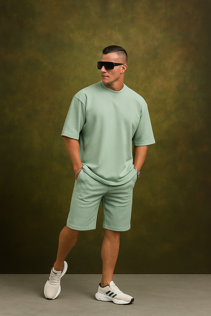 Conjunto Oversize Premium (camiseta + pantaloneta) en Tela Tipo Galleta – Súper Ligero, Ultra Cómodo y con Descuentos del 30% al 50%! Lleva tu mejor opción de combo