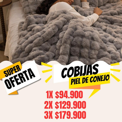 La Cobija Más Suave que Vas a Tocar – Piel de Conejo de Alta Calidad con Combos Especiales x1, x2 o x3 por tiempo limitado