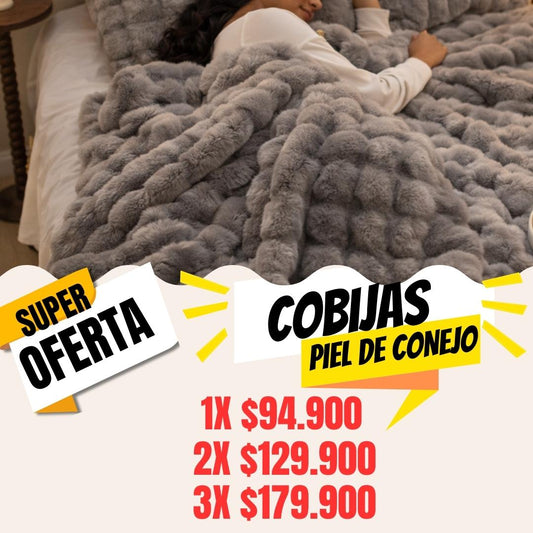La Cobija Más Suave que Vas a Tocar – Piel de Conejo de Alta Calidad con Combos Especiales x1, x2 o x3 por tiempo limitado
