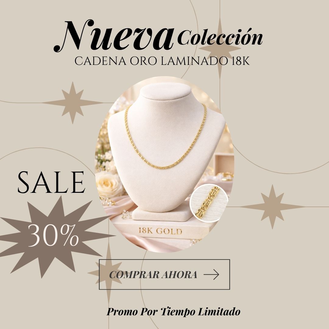 Cadena de Oro Laminado 18K para Mujer con 30% de DESCUENTO – Lujo que Enamora