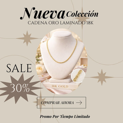 Cadena de Oro Laminado 18K para Mujer con 30% de DESCUENTO – Lujo que Enamora