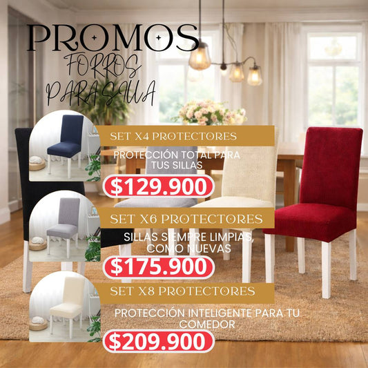 PROTEGE TODO TU COMEDOR CON SETS X4, X6 Y X8 DE PROTECTORES SUAVES, ELEGANTES Y DE AJUSTE PERFECTO