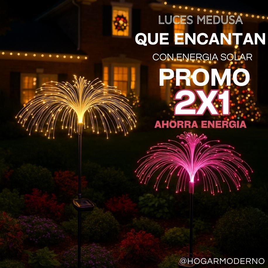 Luces Solares de Jardín en Forma de Medusa 2x1