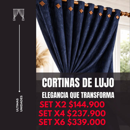 Cortina de Lujo con Diseño Elegante que Eleva Cada Espacio – Combos Disponibles: x2 (4 Paneles), x4 (8 Paneles) y x6 (12 Paneles)