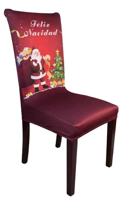 Set x6 Forros Navideños para Silla + Mantel de Regalo – Decora tu Hogar esta Navidad