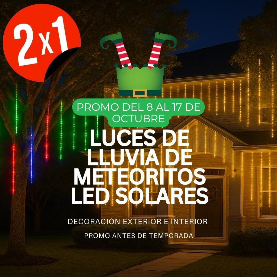 Promo 2x1 Luces de Lluvia de Meteoritos – Hoy Recibes 16 Tubos LED Solares Color Cálido por el Precio de 8